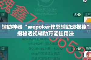 辅助神器“wepoker作弊辅助透视挂”揭秘透视辅助万能挂用法