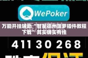 万能开挂辅助“智星德州菠萝插件教程下载”其实确实有挂