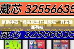 辅助神器“牌友联盟开挂教程”其实确实有挂