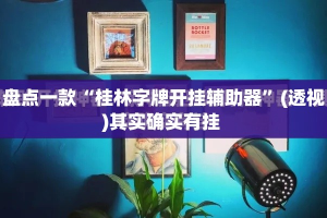 盘点一款“桂林字牌开挂辅助器”(透视)其实确实有挂 