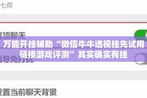 万能开挂辅助“微信牛牛透视挂先试用链接游戏评测”其实确实有挂
