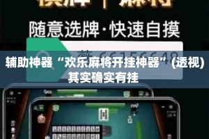 辅助神器“欢乐麻将开挂神器”(透视)其实确实有挂 