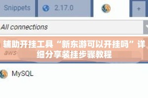 辅助开挂工具“新东游可以开挂吗”详细分享装挂步骤教程