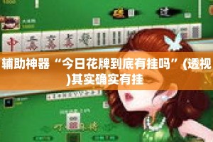 辅助神器“今日花牌到底有挂吗”(透视)其实确实有挂 