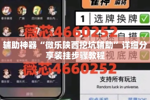 辅助神器“微乐陕西挖坑辅助”详细分享装挂步骤教程