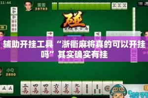 辅助开挂工具“浙衢麻将真的可以开挂吗”其实确实有挂