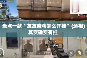 盘点一款“友友麻将怎么开挂”(透视)其实确实有挂 