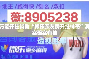 万能开挂辅助“微乐亲友房开挂神奇”其实确实有挂