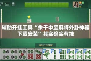 辅助开挂工具“余干中至麻将外卦神器下载安装”其实确实有挂