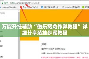 万能开挂辅助“微乐窝龙作弊教程”详细分享装挂步骤教程