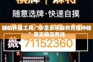 辅助开挂工具“中至乐平麻将开挂神器”其实确实有挂