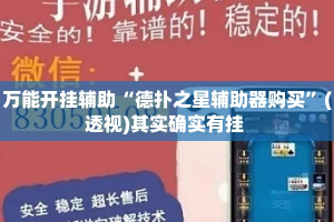 万能开挂辅助“德扑之星辅助器购买”(透视)其实确实有挂 