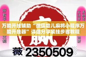 万能开挂辅助“微信哈儿麻将小程序万能开挂器”详细分享装挂步骤教程