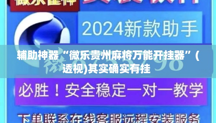 辅助神器“微乐贵州麻将万能开挂器”(透视)其实确实有挂 