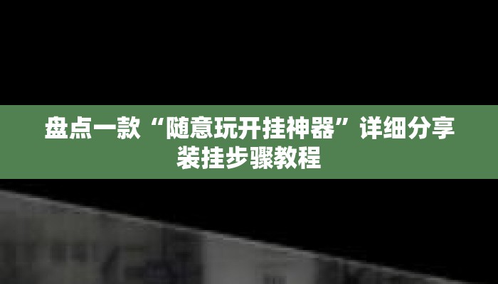 盘点一款“随意玩开挂神器”详细分享装挂步骤教程