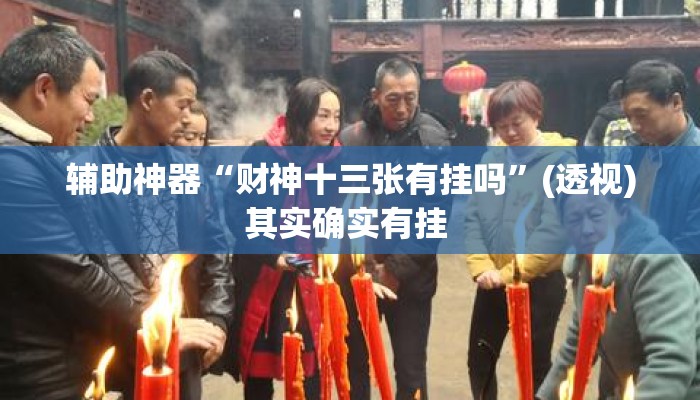 辅助神器“财神十三张有挂吗	”(透视)其实确实有挂 