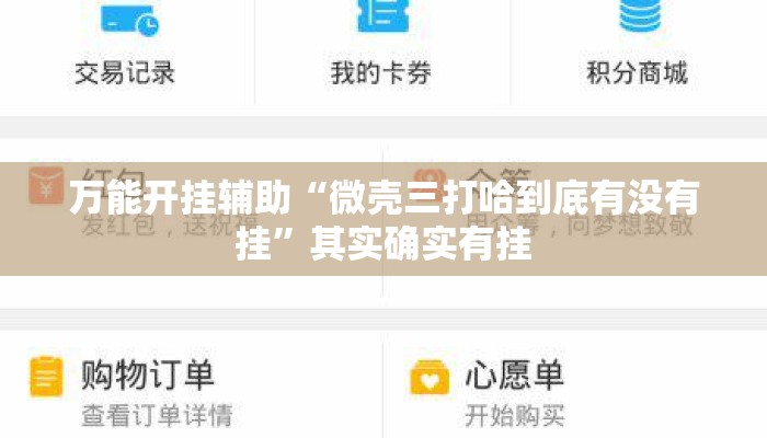 万能开挂辅助“微壳三打哈到底有没有挂”其实确实有挂