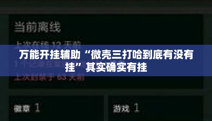 万能开挂辅助“微壳三打哈到底有没有挂	”其实确实有挂