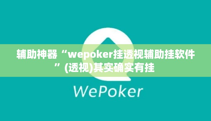 辅助神器“wepoker挂透视辅助挂软件”(透视)其实确实有挂 