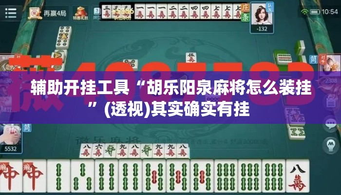 辅助开挂工具“胡乐阳泉麻将怎么装挂	”(透视)其实确实有挂 