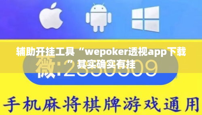 辅助开挂工具“wepoker透视app下载”其实确实有挂