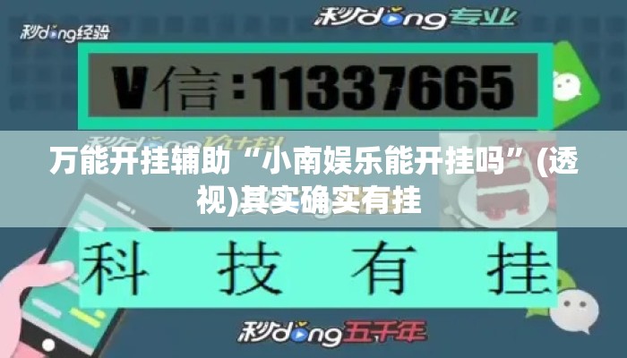 万能开挂辅助“小南娱乐能开挂吗”(透视)其实确实有挂 