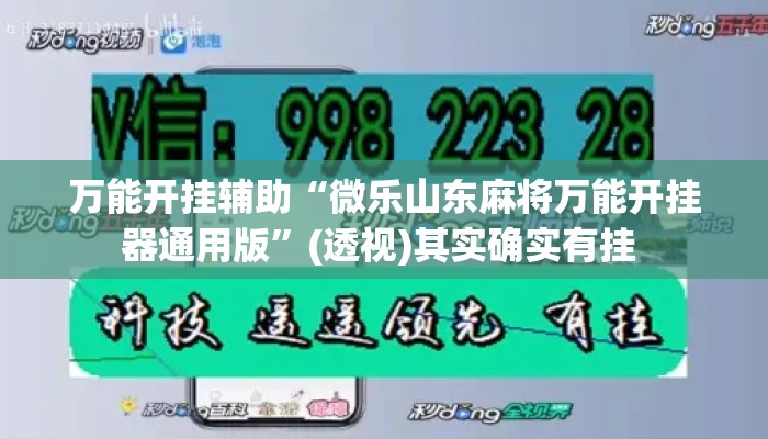 万能开挂辅助“微乐山东麻将万能开挂器通用版”(透视)其实确实有挂 