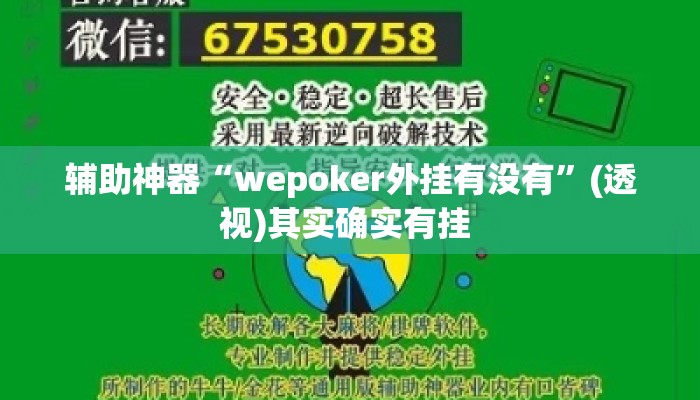 辅助神器“wepoker外挂有没有	”(透视)其实确实有挂 