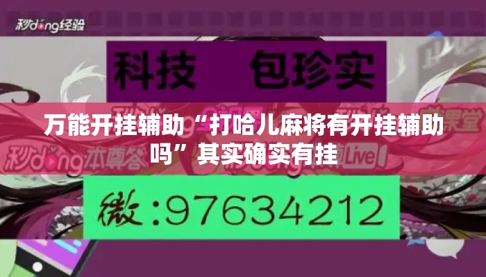 万能开挂辅助“打哈儿麻将有开挂辅助吗	”其实确实有挂