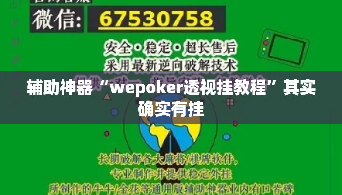 辅助神器“wepoker透视挂教程	”其实确实有挂