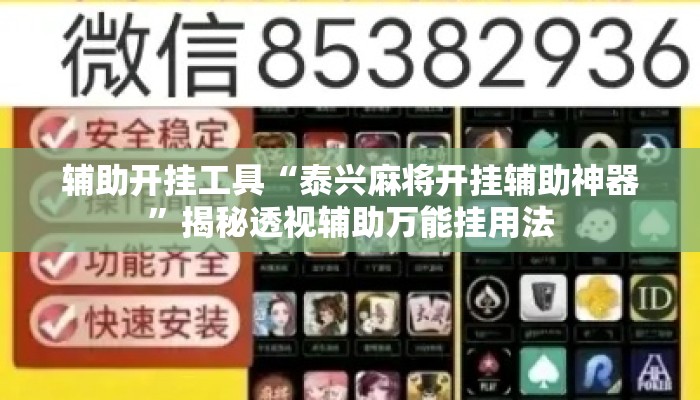 辅助开挂工具“泰兴麻将开挂辅助神器”揭秘透视辅助万能挂用法