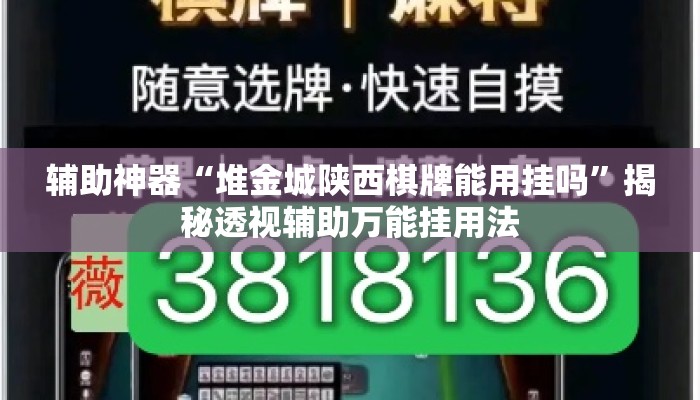 辅助神器“堆金城陕西棋牌能用挂吗”揭秘透视辅助万能挂用法