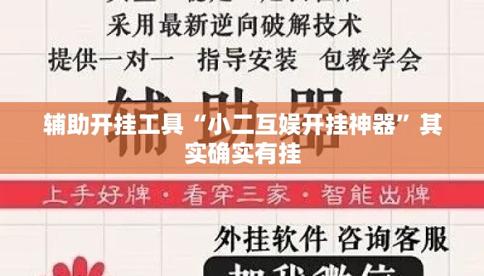辅助开挂工具“小二互娱开挂神器”其实确实有挂