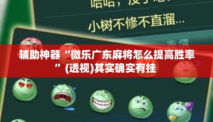 辅助神器“微乐广东麻将怎么提高胜率”(透视)其实确实有挂 