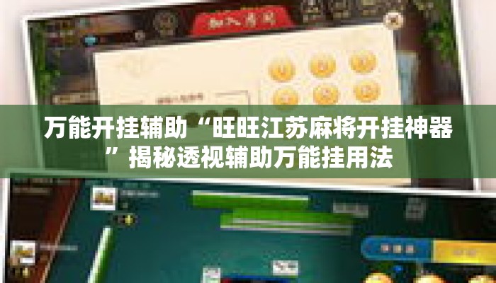 万能开挂辅助“旺旺江苏麻将开挂神器”揭秘透视辅助万能挂用法