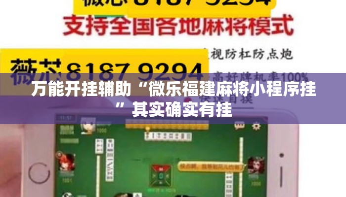 万能开挂辅助“微乐福建麻将小程序挂”其实确实有挂