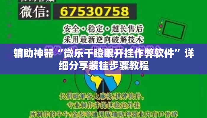 辅助神器“微乐干瞪眼开挂作弊软件	”详细分享装挂步骤教程