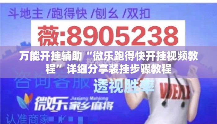 万能开挂辅助“微乐跑得快开挂视频教程”详细分享装挂步骤教程