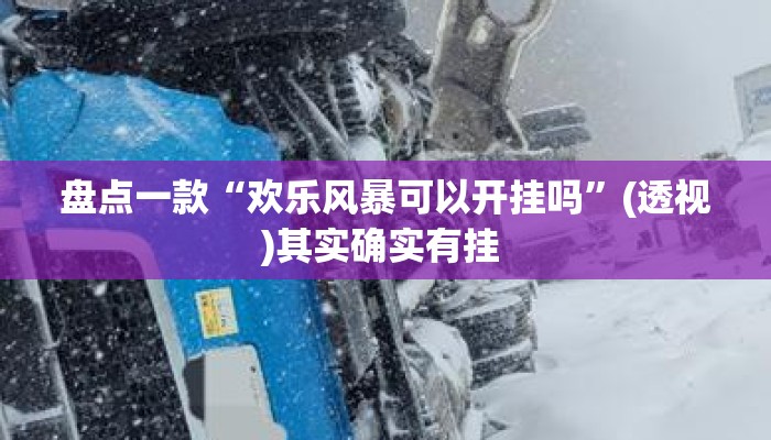 盘点一款“欢乐风暴可以开挂吗”(透视)其实确实有挂 