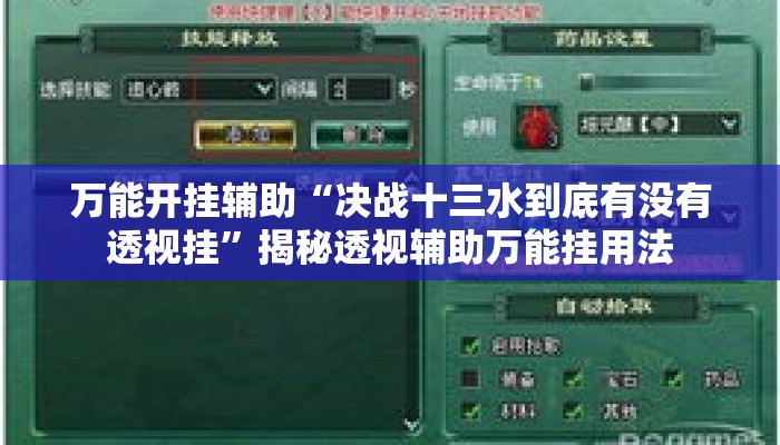 万能开挂辅助“决战十三水到底有没有透视挂”揭秘透视辅助万能挂用法