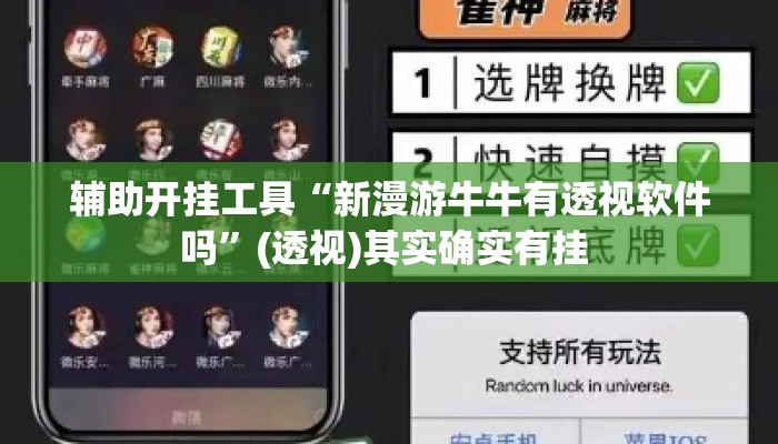辅助开挂工具“新漫游牛牛有透视软件吗”(透视)其实确实有挂 