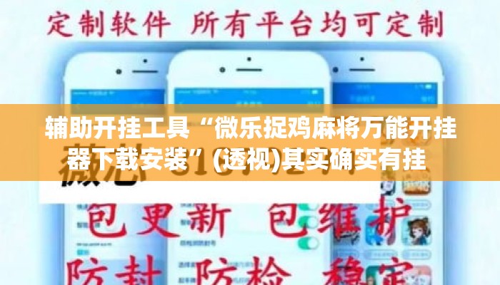 辅助开挂工具“微乐捉鸡麻将万能开挂器下载安装”(透视)其实确实有挂 