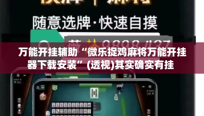 万能开挂辅助“微乐捉鸡麻将万能开挂器下载安装”(透视)其实确实有挂 