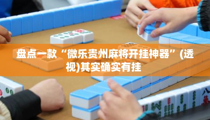 盘点一款“微乐贵州麻将开挂神器”(透视)其实确实有挂 