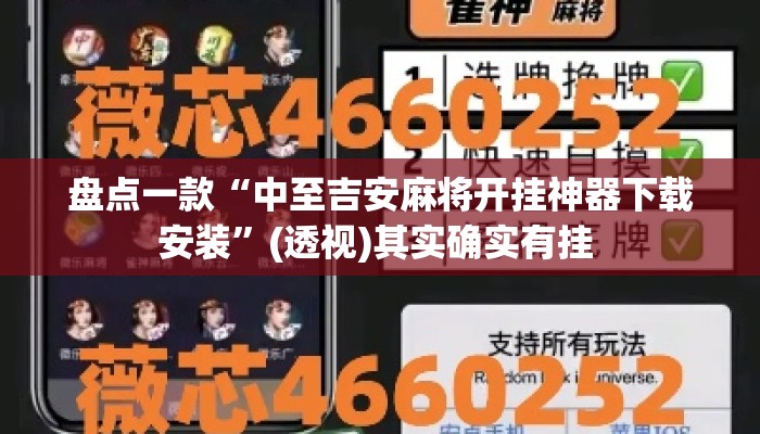 盘点一款“中至吉安麻将开挂神器下载安装”(透视)其实确实有挂 