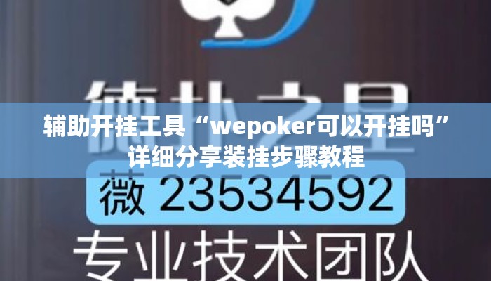 辅助开挂工具“wepoker可以开挂吗”详细分享装挂步骤教程