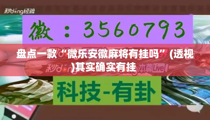 盘点一款“微乐安徽麻将有挂吗	”(透视)其实确实有挂 