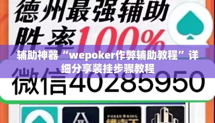 辅助神器“wepoker作弊辅助教程”详细分享装挂步骤教程