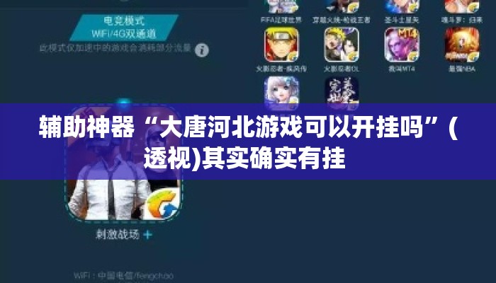 辅助神器“大唐河北游戏可以开挂吗”(透视)其实确实有挂 