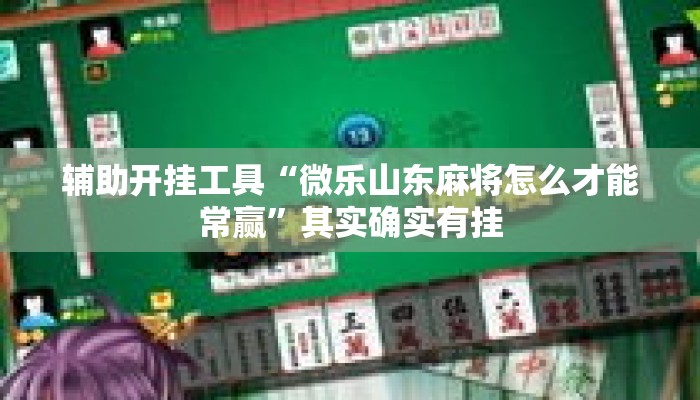 辅助开挂工具“微乐山东麻将怎么才能常赢	”其实确实有挂